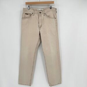 Lee Regular Fit Straight Leg Cream Denim Jeans Mens Sz 34x34